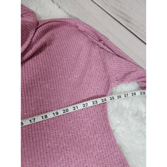 Terra & Sky Womens Pullover Sweater Cowl Neck Drop Shoulder Ruffle Pink Size 2X - Picture 5 of 6